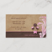 Rose de cru de boulangerie de carte de visite de (Dos)