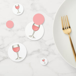 Rosé de dag weg van roze rozen glazen wijn confetti