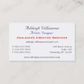 Rose de différents cartes de visite d'une couleur (Dos)