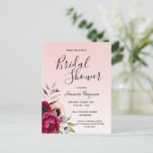 Rose de douche nuptiale invitation or (Debout devant)