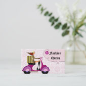 Rose de femme de scooter de carte de visite de (Debout devant)