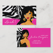 Rose de femme de zèbre de carte de visite de cil (Devant / Derrière)