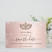 Rose de fête mascarade or enregistrer la carte de (Debout devant)