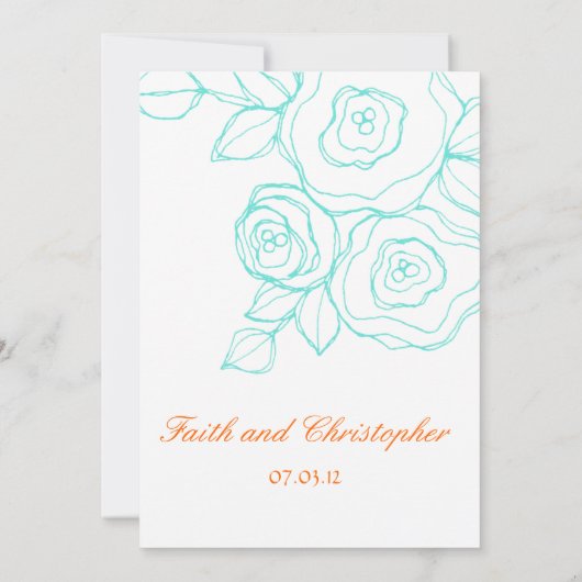 Rose de foi - Faire-part de mariage (Dos)