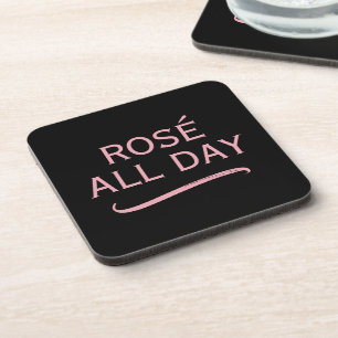 Rosé de hele dag elegante drinkvonderlegger set me bier onderzetter