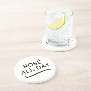 Rosé de hele dag koele ronde zandsteen drank coast onderzetter