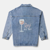 Rosé de hele dag Roos wijnchampagne liefhebber bub Denim Jacket (Achterkant)