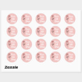 Rosé de hele dag roze ronde sticker (Vel)
