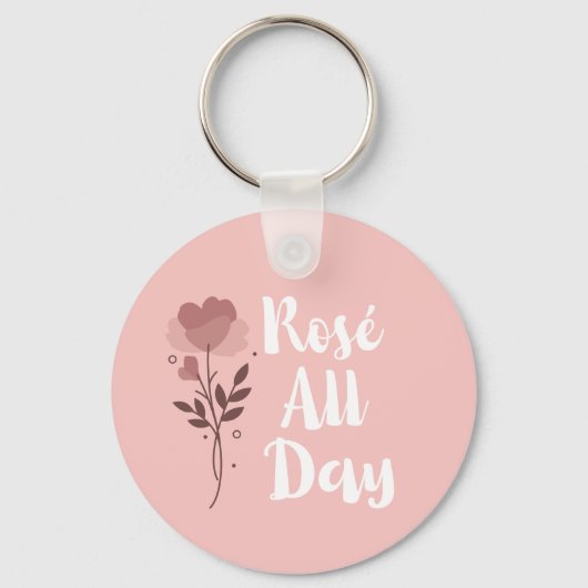 Rosé de hele dag roze sleutelhanger (Voorkant)