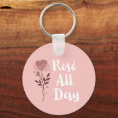 Rosé de hele dag roze sleutelhanger (Voorkant)