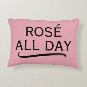 Rosé de hele dag stijlvolle zwarte en roze trendy accent kussen