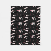 Rosé de hele dag, wijnfles en glazen monogram zwar fleece deken (Voorkant)