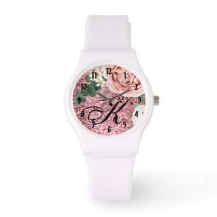 Rose de jardin géométrique montre poignet personna