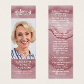 Rose de la fête de la vie Signet de poème (Devant & derrière)