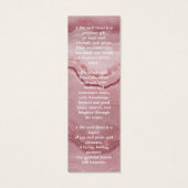 Rose de la fête de la vie Signet de poème (Dos)