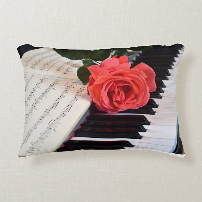 Rose de la fête des mères et Coussin d'accent musi (Devant)