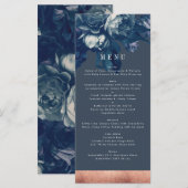 Rose de la Marine Bouquet Mariage Menu (Devant / Derrière)