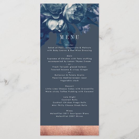 Rose de la Marine Bouquet Mariage Menu (Devant)