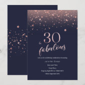 Rose de la Marine Gold 30e anniversaire Invitation (Devant / Derrière)