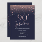 Rose de la Marine Gold 90e anniversaire Invitation (Devant / Derrière)