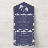 Rose de la Marine Mariage tous en une invitation (À l'intérieur)