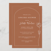 Rose de ligne Lingerie Douche Invitation (Devant / Derrière)