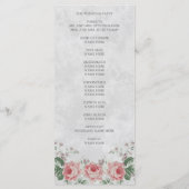 Rose de lin vintage | Programme de mariage (Dos)