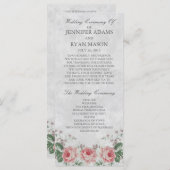 Rose de lin vintage | Programme de mariage (Devant / Derrière)