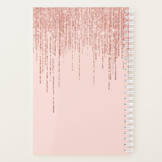 Rose de luxe Gold Sparkly Glitter Fringe (Dos)