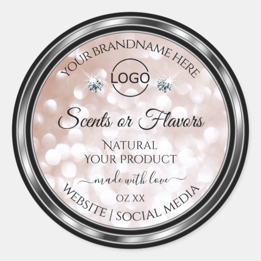 Rose de luxe Shimmer produit Étiquette Bijoux Logo (Devant)