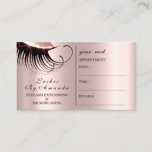 Rose de maquillage de carte de rendez-vous Lashes (Devant)