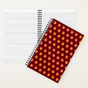 Rose de mousse rouge Motif sans couture sur Carnet