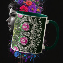 Rose de mug Mandala vert