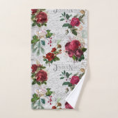 Rose de Noël Vintage Joyeux Noel Ephemera (Serviette à main)