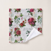 Rose de Noël Vintage Joyeux Noel Ephemera (Gant de toilette)