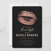 Rose de nuit poules Gold Lips Invitation (Devant)