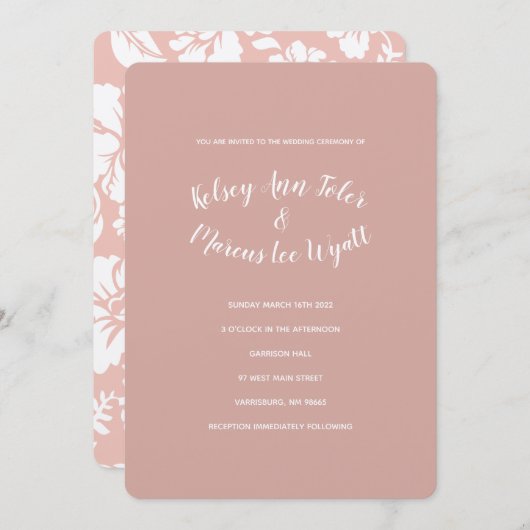 Rose de papier métallique Gold Wedding Invitations (Devant / Derrière)