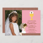 Rose de prière de fille de première invitation de (Devant / Derrière)