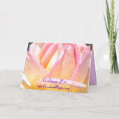 Rose de rose avec la carte pourpre d'art de blanc (Dos)