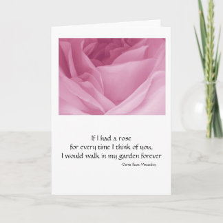 Rose de rose de carte de voeux avec la citation