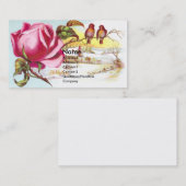 Rose de rose et carte commerciale victorienne (Devant / Derrière)