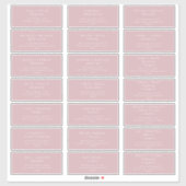 Rose de script Whimsical Mariage invité Étiquettes (Feuille)