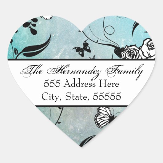 Rose de tatouage et boules Étiquettes de adresse S (Devant)