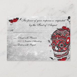 Rose de tatouage et fluides Muerte Skull Carte de 