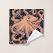 Rose de Tentacles d'octopus orangés (Gant de toilette)