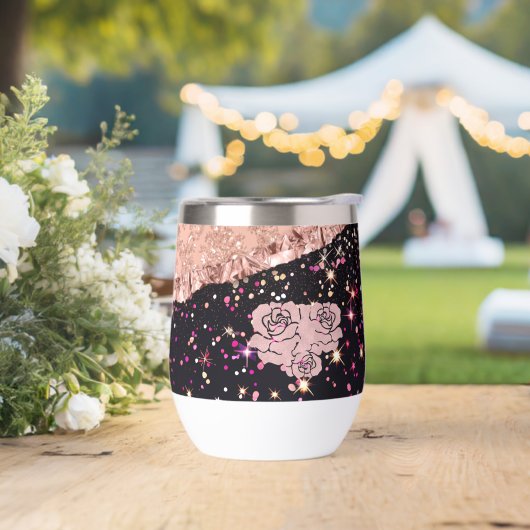 Rose de verre Parties scintillant noire Roses (Extérieur)