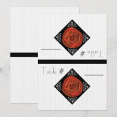 Rose Decofied (Cartes de Numéro de Table Pliables) (Devant / Derrière)