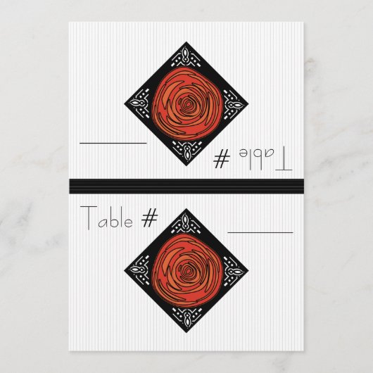 Rose Decofied (Cartes de Numéro de Table Pliables) (Devant)