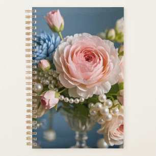 Rose délicate avec perle dans le vase
