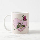 Rose des anneaux de coeur tasse mariage (Gauche)